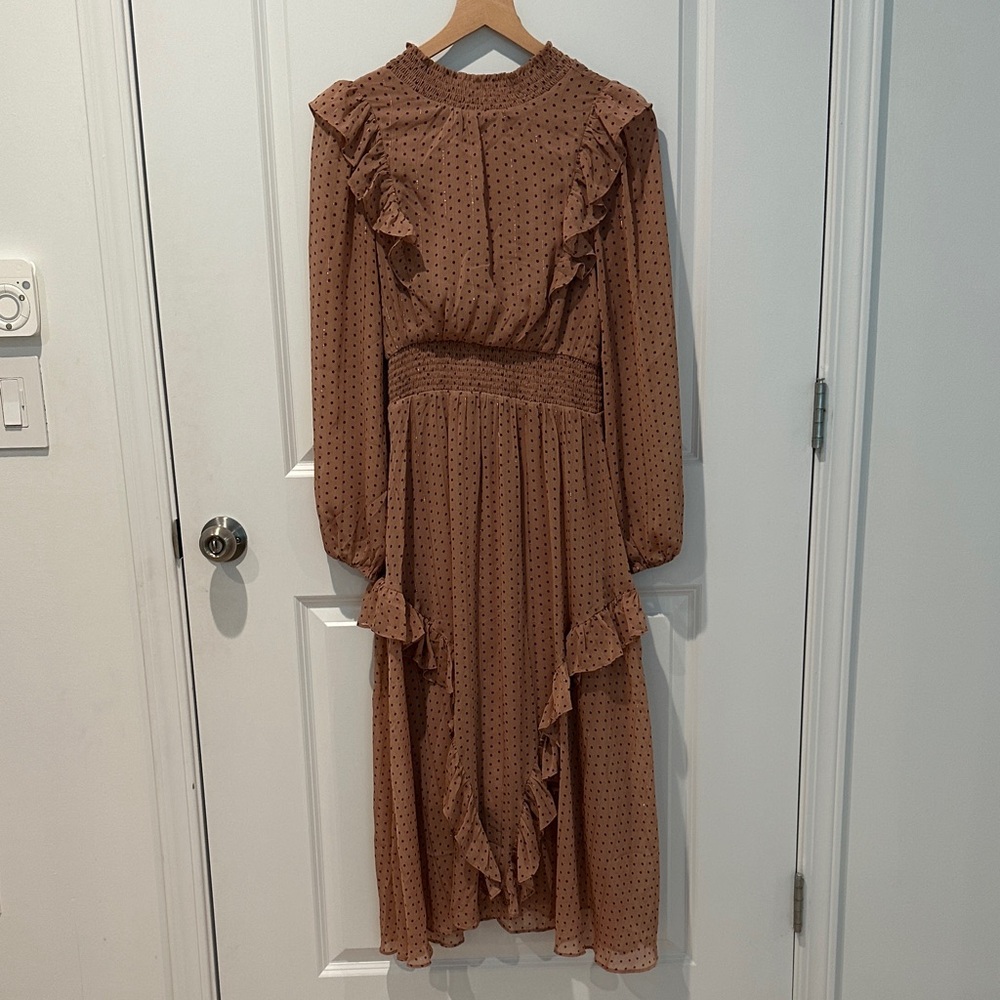 Elegant Mauve Ruffle Dress